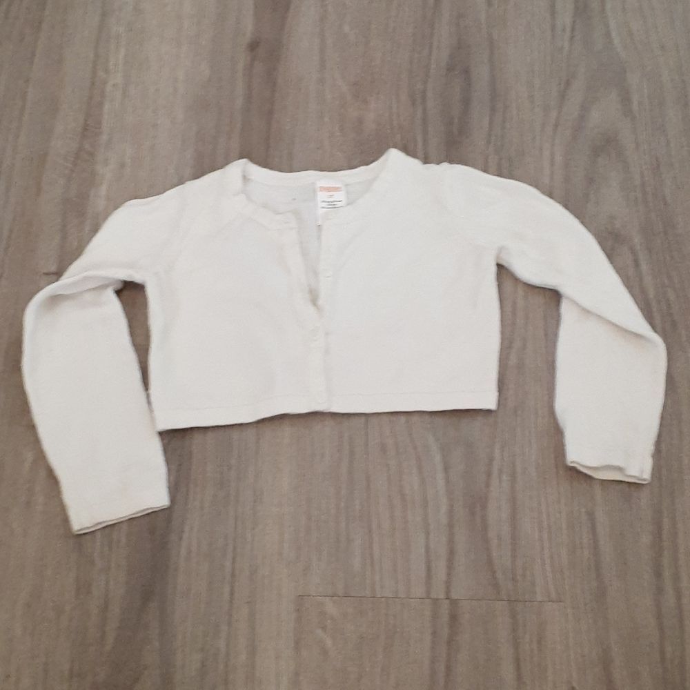 Toddler Girls 3T Cream Bolero Button Sweater